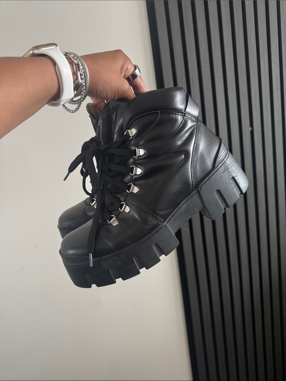 Isabel Marant Chunky Leather Hiker Boots Sz. 40